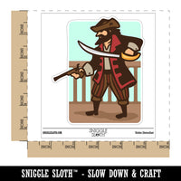 Pirate Cutlass Flintlock Pistol Waterproof Vinyl Phone Tablet Laptop Water Bottle Sticker Set - 5 Pack