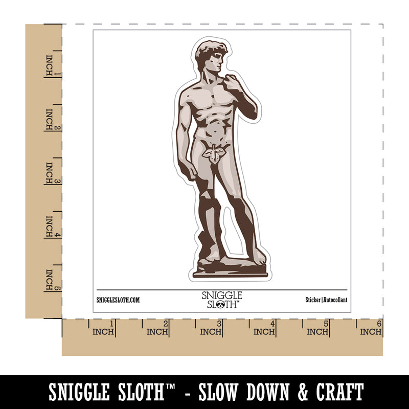 Statue of David by Michelangelo Art Waterproof Vinyl Phone Tablet Laptop Water Bottle Sticker Set - 5 Pack