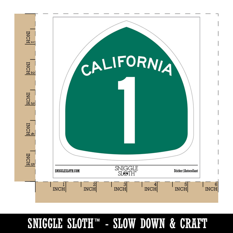 California Highway One Pacific Coast Sign Waterproof Vinyl Phone Tablet Laptop Water Bottle Sticker Set - 5 Pack