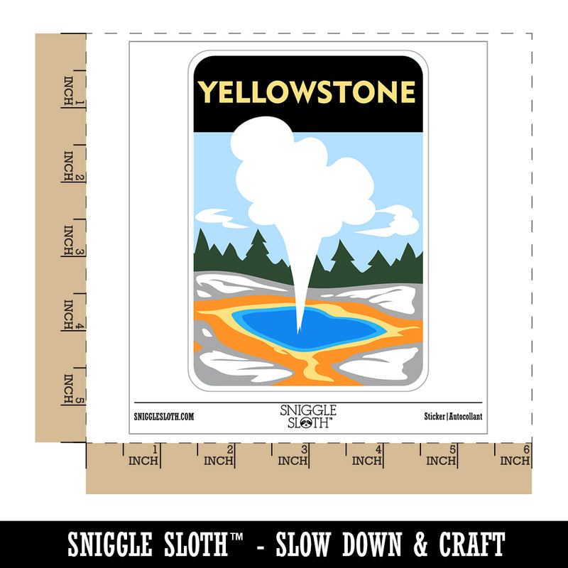 Destination Yellowstone National Park Waterproof Vinyl Phone Tablet Laptop Water Bottle Sticker Set - 5 Pack