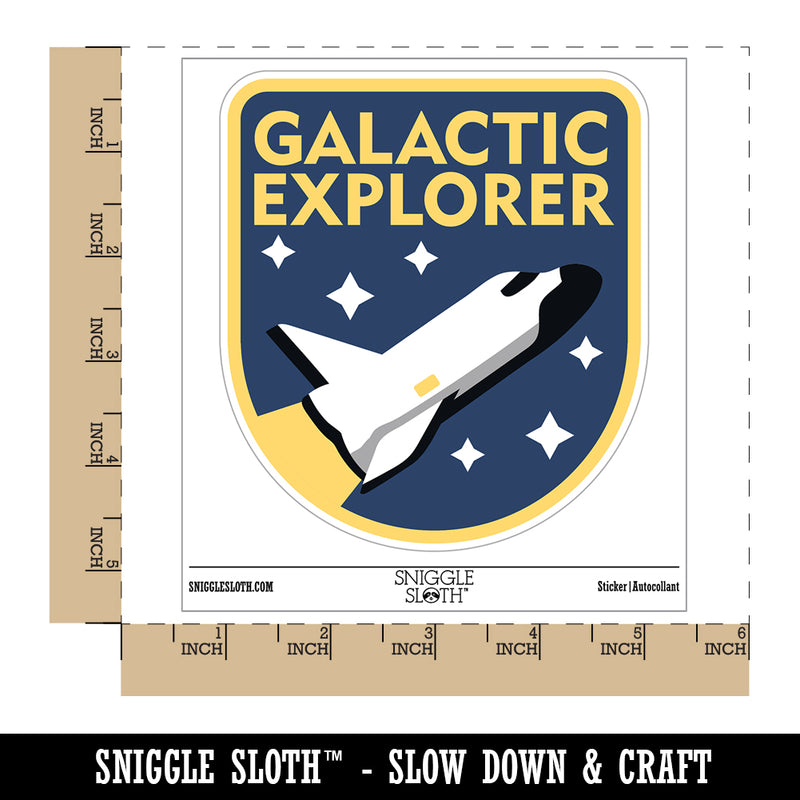 Galactic Explorer Space Ship Shuttle Stars Waterproof Vinyl Phone Tablet Laptop Water Bottle Sticker Set - 5 Pack