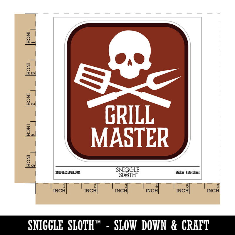 Grill Master BBQ Barbeque Skull Waterproof Vinyl Phone Tablet Laptop Water Bottle Sticker Set - 5 Pack