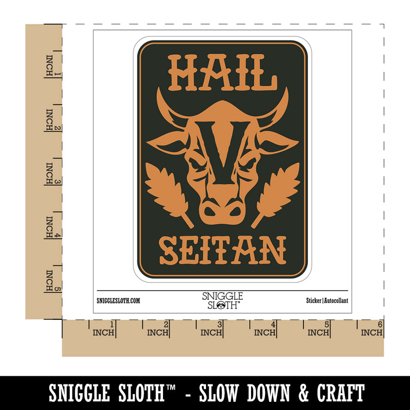 Hail Seitan Vegan Cow Head Waterproof Vinyl Phone Tablet Laptop Water Bottle Sticker Set - 5 Pack