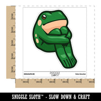 Patient Sitting Frog Waterproof Vinyl Phone Tablet Laptop Water Bottle Sticker Set - 5 Pack