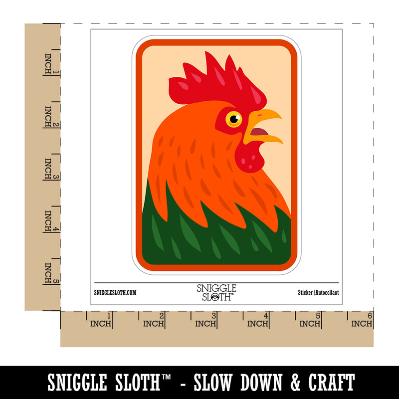 Rooster Chicken Portrait Waterproof Vinyl Phone Tablet Laptop Water Bottle Sticker Set - 5 Pack