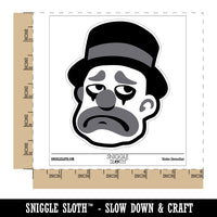 Sad Grayscale Monotone Clown Top Hat Waterproof Vinyl Phone Tablet Laptop Water Bottle Sticker Set - 5 Pack