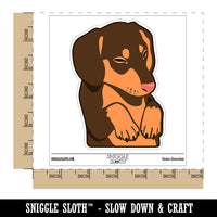 Sleeping Pocket Dachshund Puppy Dog Waterproof Vinyl Phone Tablet Laptop Water Bottle Sticker Set - 5 Pack