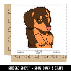 Sleeping Pocket Dachshund Puppy Dog Waterproof Vinyl Phone Tablet Laptop Water Bottle Sticker Set - 5 Pack