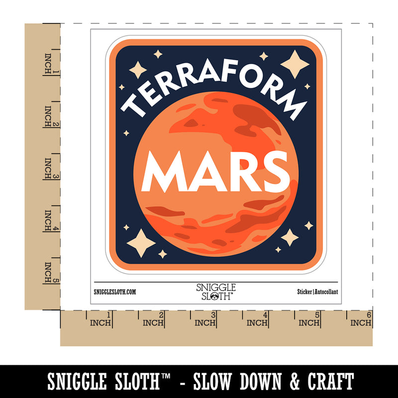 Terraform Mars Planet Space Earth Waterproof Vinyl Phone Tablet Laptop Water Bottle Sticker Set - 5 Pack