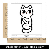 Shy Pocket Cat Hiding Waterproof Vinyl Phone Tablet Laptop Water Bottle Sticker Set - 5 Pack