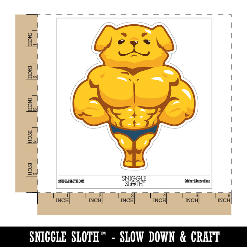 Buff Muscle Dog Funny Golden Retriever Waterproof Vinyl Phone Tablet Laptop Water Bottle Sticker Set - 5 Pack