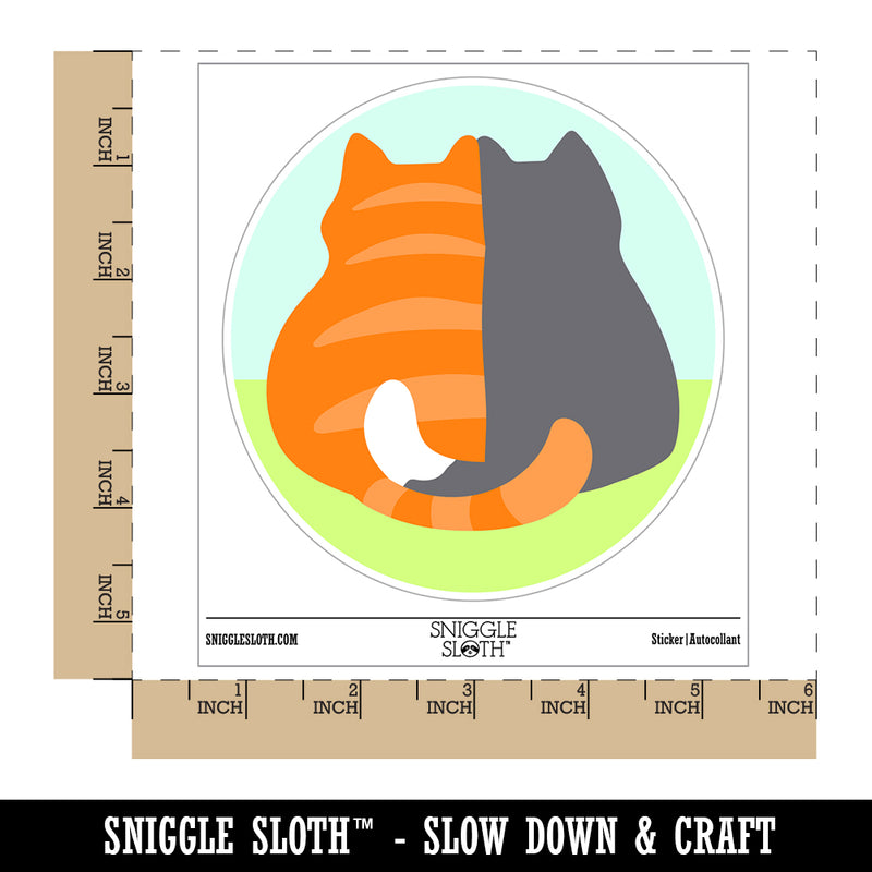 Pair of Cuddling Cats Waterproof Vinyl Phone Tablet Laptop Water Bottle Sticker Set - 5 Pack