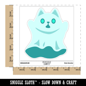 Spooky Ghost Cat Halloween Waterproof Vinyl Phone Tablet Laptop Water Bottle Sticker Set - 5 Pack