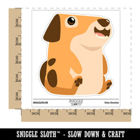 Silly Dog Sitting Up Smiling Waterproof Vinyl Phone Tablet Laptop Water Bottle Sticker Set - 5 Pack