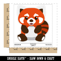 Adorable Red Panda Sitting Waterproof Vinyl Phone Tablet Laptop Water Bottle Sticker Set - 5 Pack