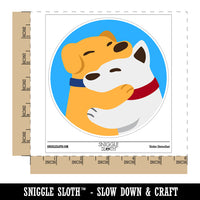 Dog Best Friends Hugging Waterproof Vinyl Phone Tablet Laptop Water Bottle Sticker Set - 5 Pack