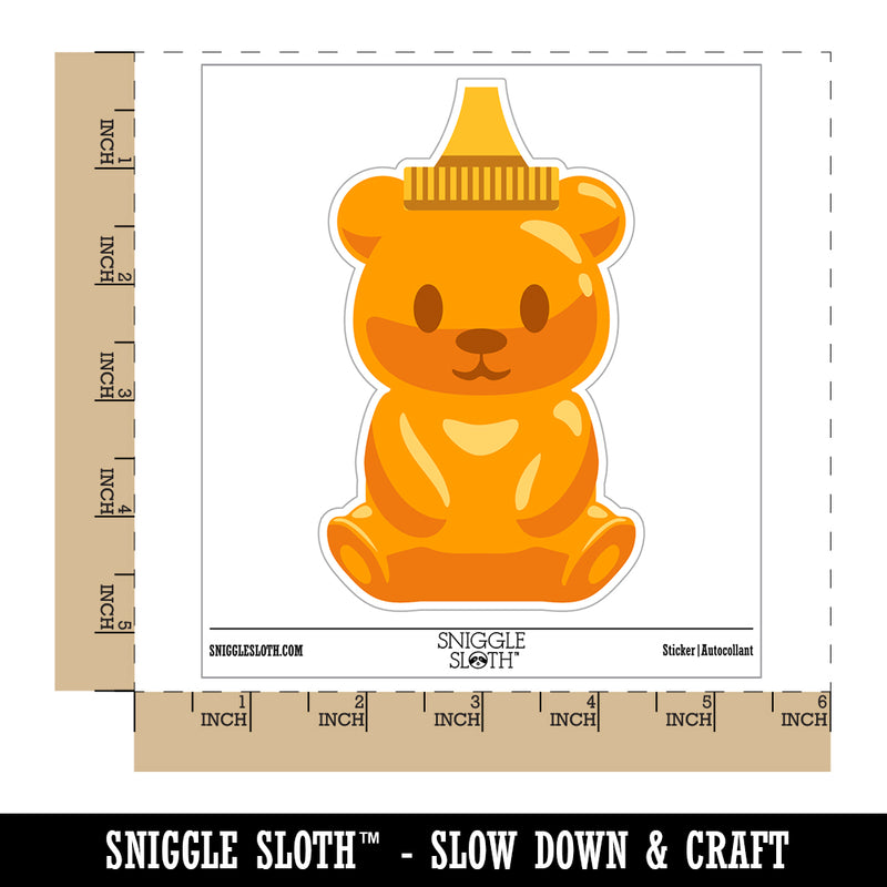 Honey Bottle Bear with Cap Waterproof Vinyl Phone Tablet Laptop Water Bottle Sticker Set - 5 Pack