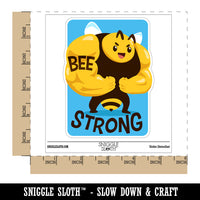 Buff Bee Strong Funny Waterproof Vinyl Phone Tablet Laptop Water Bottle Sticker Set - 5 Pack