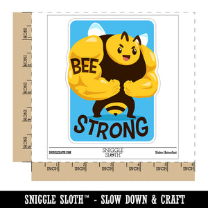 Buff Bee Strong Funny Waterproof Vinyl Phone Tablet Laptop Water Bottle Sticker Set - 5 Pack