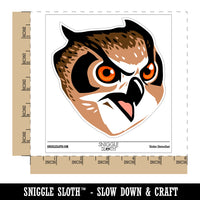 Fierce Horned Owl Head Waterproof Vinyl Phone Tablet Laptop Water Bottle Sticker Set - 5 Pack