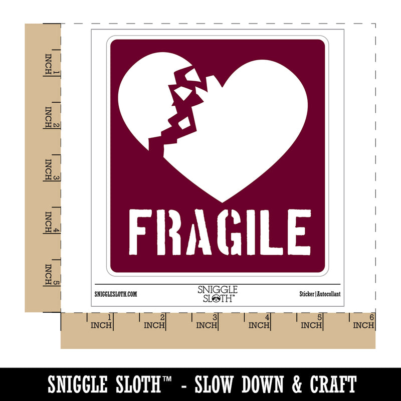 Fragile Broken Heart Waterproof Vinyl Phone Tablet Laptop Water Bottle Sticker Set - 5 Pack