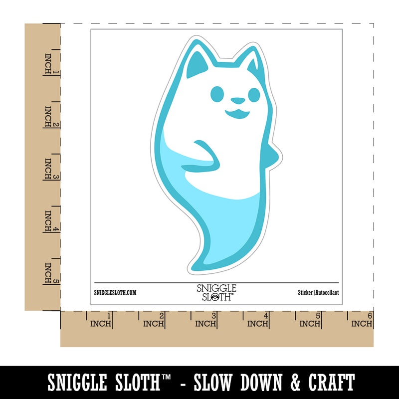 Ghost of Cute Cat Kitten Waterproof Vinyl Phone Tablet Laptop Water Bottle Sticker Set - 5 Pack