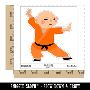 Martial Arts Monk Boy Waterproof Vinyl Phone Tablet Laptop Water Bottle Sticker Set - 5 Pack