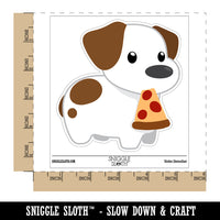 Pizza Jack Russell Terrier Dog Puppy Waterproof Vinyl Phone Tablet Laptop Water Bottle Sticker Set - 5 Pack