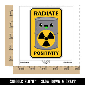Radiate Positivity Radioactive Material Barrel Waterproof Vinyl Phone Tablet Laptop Water Bottle Sticker Set - 5 Pack