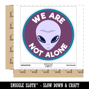 We Are Not Alone Gray Alien Head Waterproof Vinyl Phone Tablet Laptop Water Bottle Sticker Set - 5 Pack