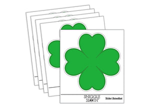 Four Leaf Clover Lucky Solid Waterproof Vinyl Phone Tablet Laptop Water Bottle Sticker Set - 5 Pack