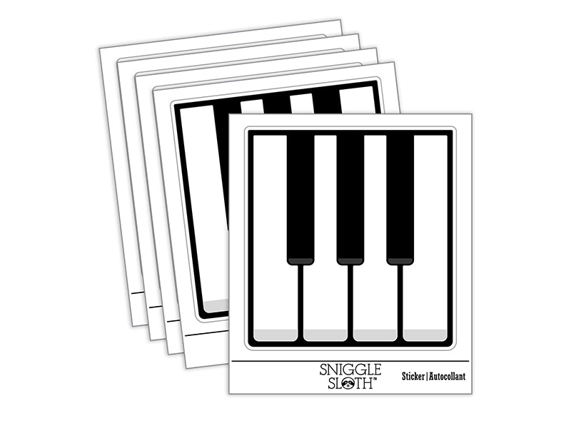 Piano Keys Music Waterproof Vinyl Phone Tablet Laptop Water Bottle Sticker Set - 5 Pack