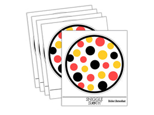 Polka Dots Speckle Waterproof Vinyl Phone Tablet Laptop Water Bottle Sticker Set - 5 Pack