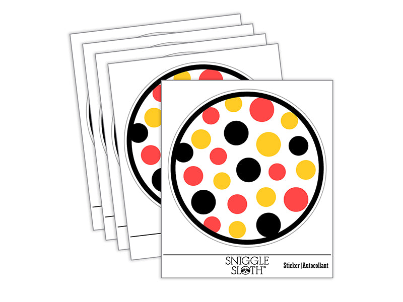 Polka Dots Speckle Waterproof Vinyl Phone Tablet Laptop Water Bottle Sticker Set - 5 Pack