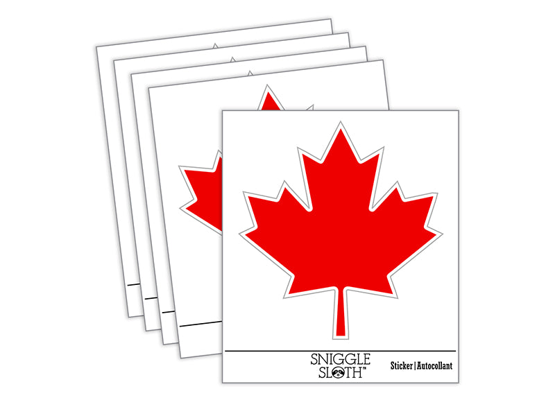 Canada Maple Leaf Waterproof Vinyl Phone Tablet Laptop Water Bottle Sticker Set - 5 Pack