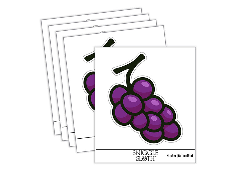 Grapes Outline Doodle Waterproof Vinyl Phone Tablet Laptop Water Bottle Sticker Set - 5 Pack