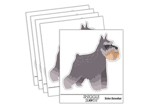 Miniature Schnauzer Dog Solid Waterproof Vinyl Phone Tablet Laptop Water Bottle Sticker Set - 5 Pack