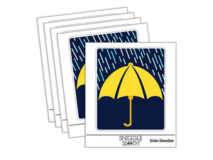 Rainy Day Umbrella Waterproof Vinyl Phone Tablet Laptop Water Bottle Sticker Set - 5 Pack