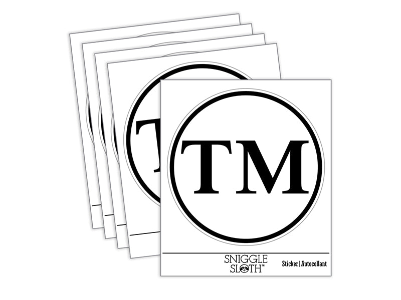 Trademark TM Symbol Waterproof Vinyl Phone Tablet Laptop Water Bottle Sticker Set - 5 Pack