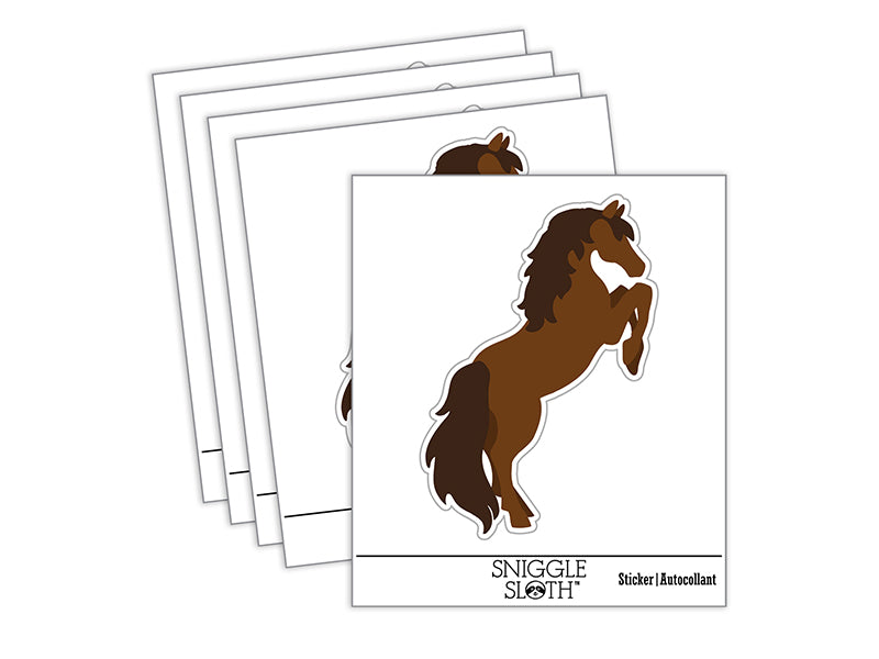 Horse Rearing on Hind Legs Solid Waterproof Vinyl Phone Tablet Laptop Water Bottle Sticker Set - 5 Pack
