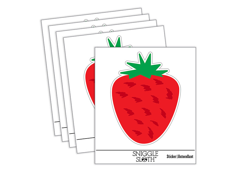 Strawberry Fruit Doodle Waterproof Vinyl Phone Tablet Laptop Water Bottle Sticker Set - 5 Pack