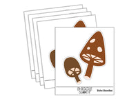 Charming Toadstool Mushroom Pair Waterproof Vinyl Phone Tablet Laptop Water Bottle Sticker Set - 5 Pack