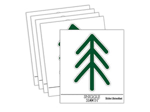 Simple Pine Tree Waterproof Vinyl Phone Tablet Laptop Water Bottle Sticker Set - 5 Pack