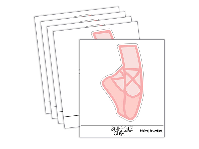 Ballet Ballerina Slippers Waterproof Vinyl Phone Tablet Laptop Water Bottle Sticker Set - 5 Pack