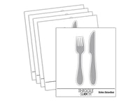 Fork Knife Utensils Eating Sketch Waterproof Vinyl Phone Tablet Laptop Water Bottle Sticker Set - 5 Pack