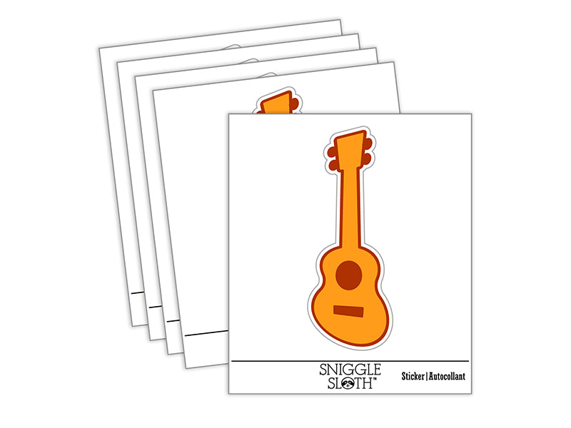 Ukulele Music Instrument Doodle Waterproof Vinyl Phone Tablet Laptop Water Bottle Sticker Set - 5 Pack