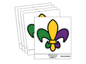 Fleur De Lis French Mardi Gras Elegant Waterproof Vinyl Phone Tablet Laptop Water Bottle Sticker Set - 5 Pack