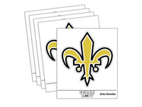 Fleur De Lis French Mardi Gras Outline Waterproof Vinyl Phone Tablet Laptop Water Bottle Sticker Set - 5 Pack