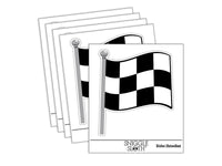 Waving Checkered Flag Waterproof Vinyl Phone Tablet Laptop Water Bottle Sticker Set - 5 Pack