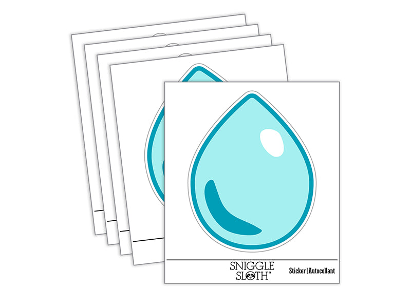 Water Drop Icon Outline Waterproof Vinyl Phone Tablet Laptop Water Bottle Sticker Set - 5 Pack